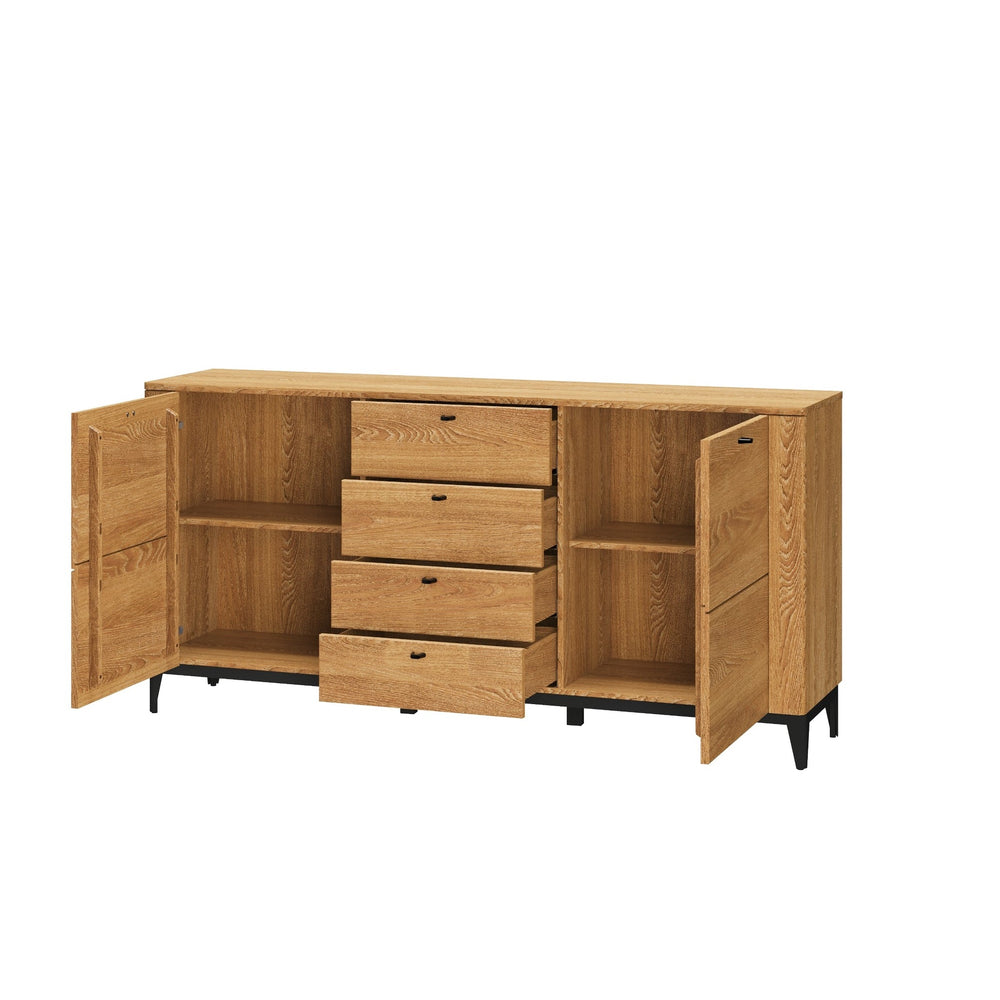 VESKOR Buffet en bois de chêne massif commode moderne meubles nordiques collection Oporto