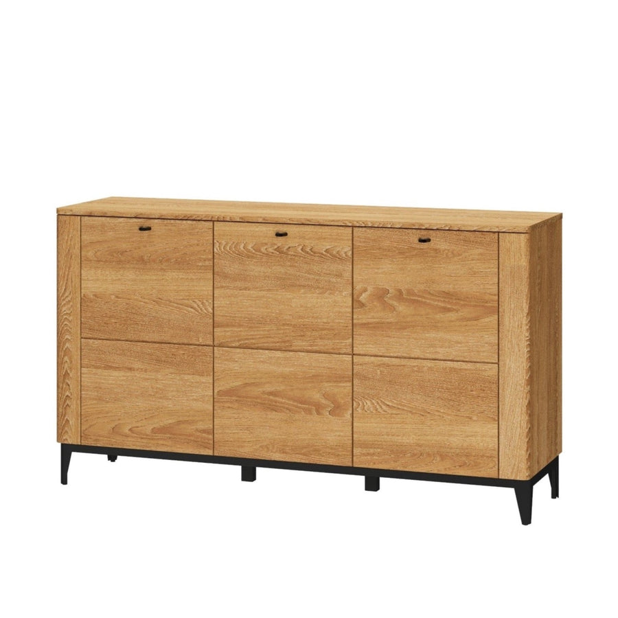 VESKOR Commode en bois de chêne massif meuble moderne nordique collection Oporto