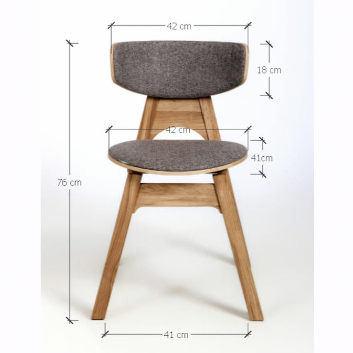 VESKOR Chaise rembourrée en chêne massif de la collection Frida Meubles nordiques au design moderne Mobel.Store