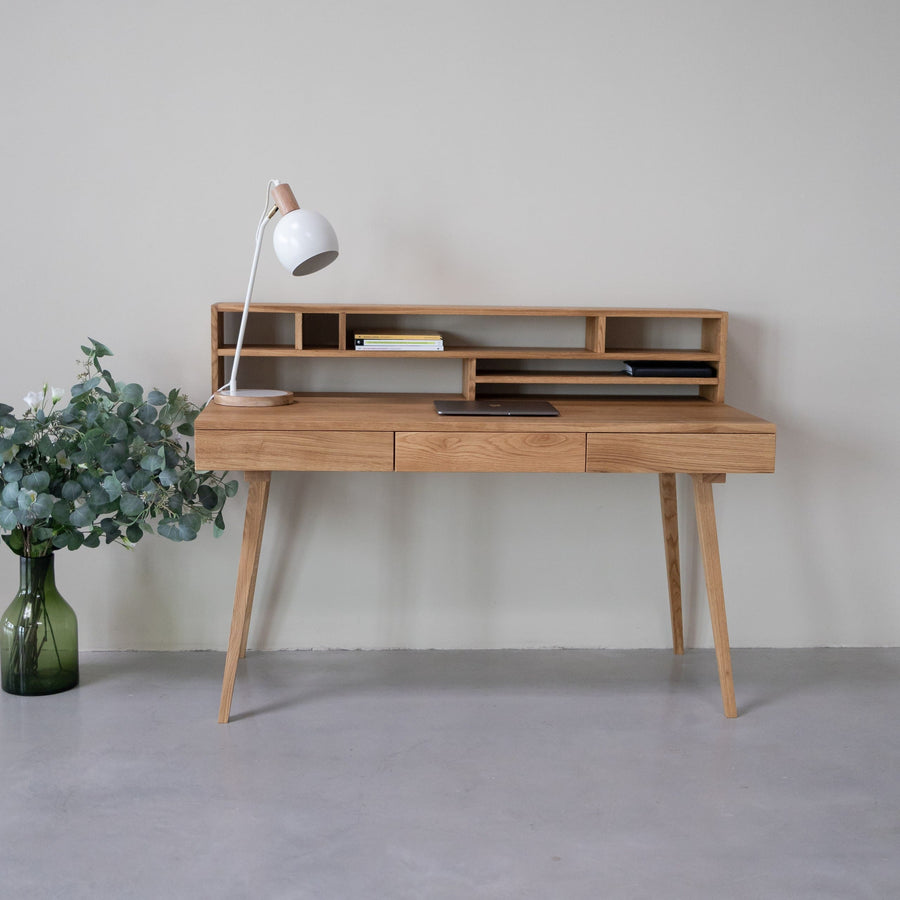 VESKOR Bureau en chêne massif durable Malmo 2 Mobel.Store
