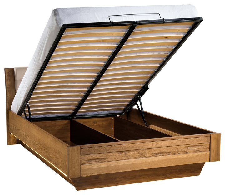 VESKOR Collection Velvet cadre de lit surélevé en chêne massif. Meubles nordiques au design moderne.