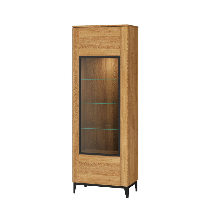 VESKOR Vitrine en bois de chêne massif Meubles modernes nordiques Collection Oporto