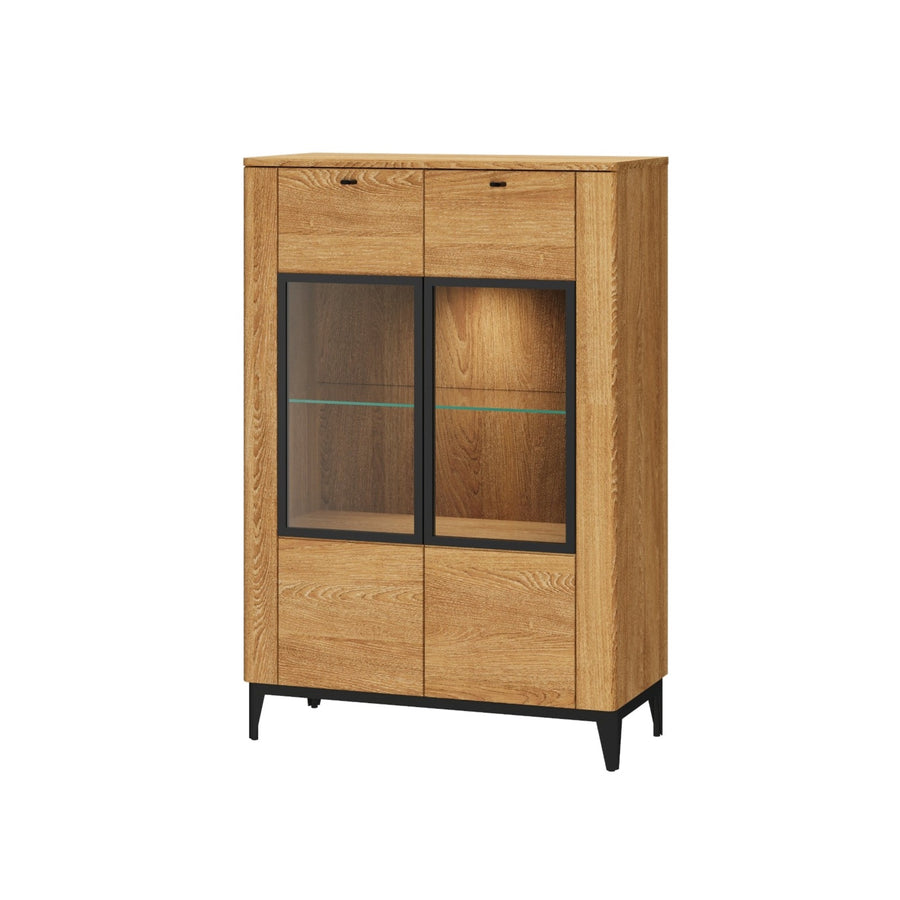 VESKOR Vitrine en bois de chêne massif Meubles modernes nordiques Collection Oporto