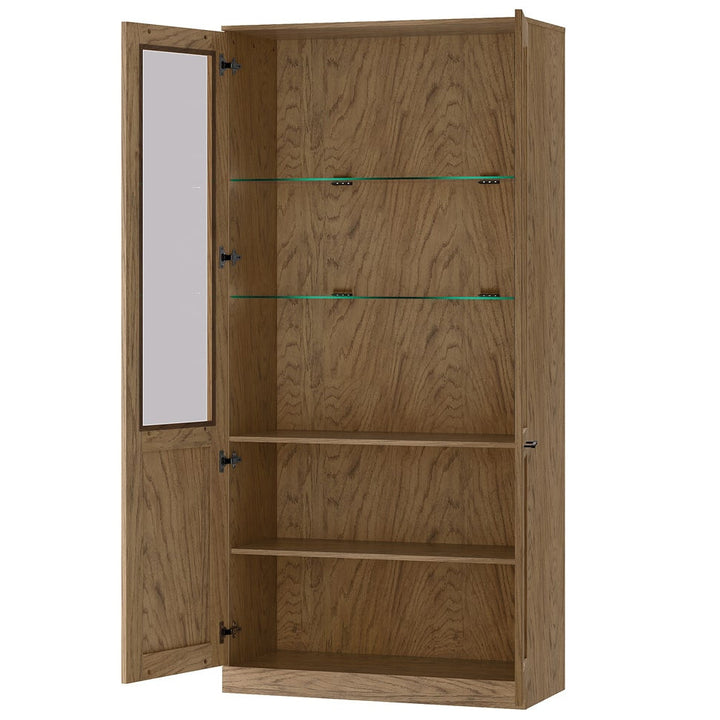 Vitrine rustique en chêne huilé COZY 12, 95×200×42 cm | VESKOR