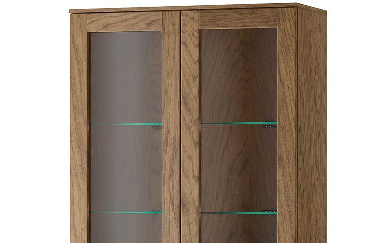 Vitrine rustique en chêne huilé COZY 12, 95×200×42 cm | VESKOR