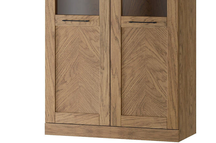 Vitrine rustique en chêne huilé COZY 12, 95×200×42 cm | VESKOR