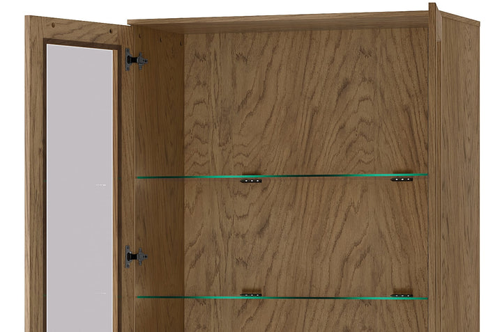 Vitrine rustique en chêne huilé COZY 12, 95×200×42 cm | VESKOR