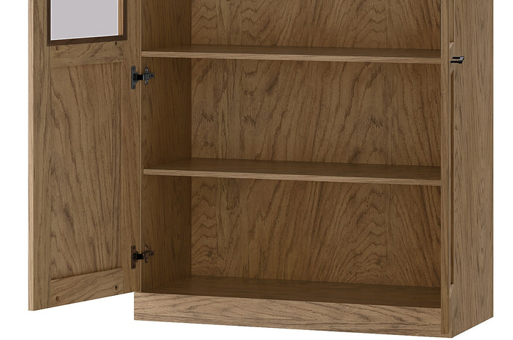 Vitrine rustique en chêne huilé COZY 12, 95×200×42 cm | VESKOR