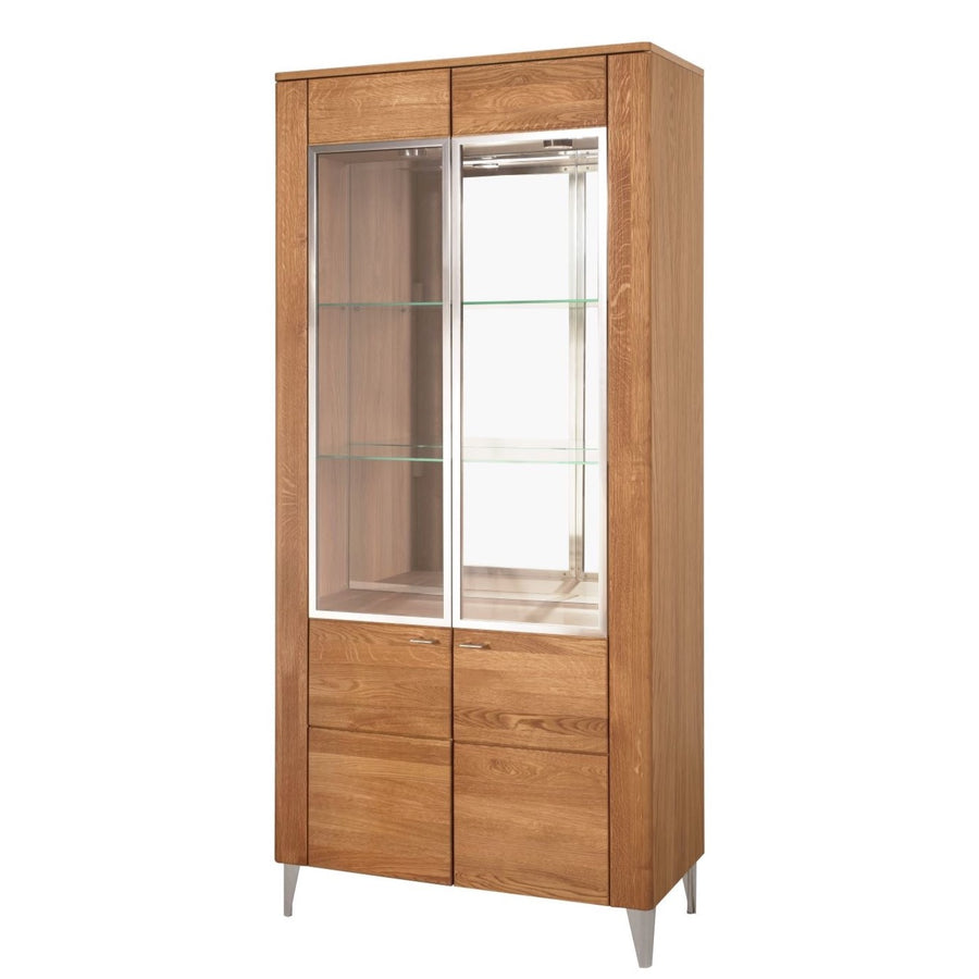 VESKOR Vitrine en chêne massif de la collection Latina. Meubles nordiques au design moderne.