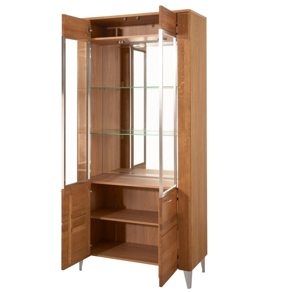 VESKOR Vitrine en chêne massif de la collection Latina. Meubles nordiques au design moderne.