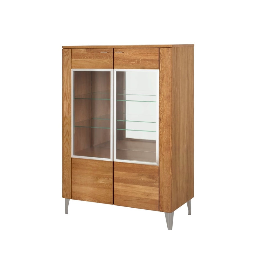 VESKOR Vitrine en chêne massif de la collection Latina Vitrine nordique au design moderne