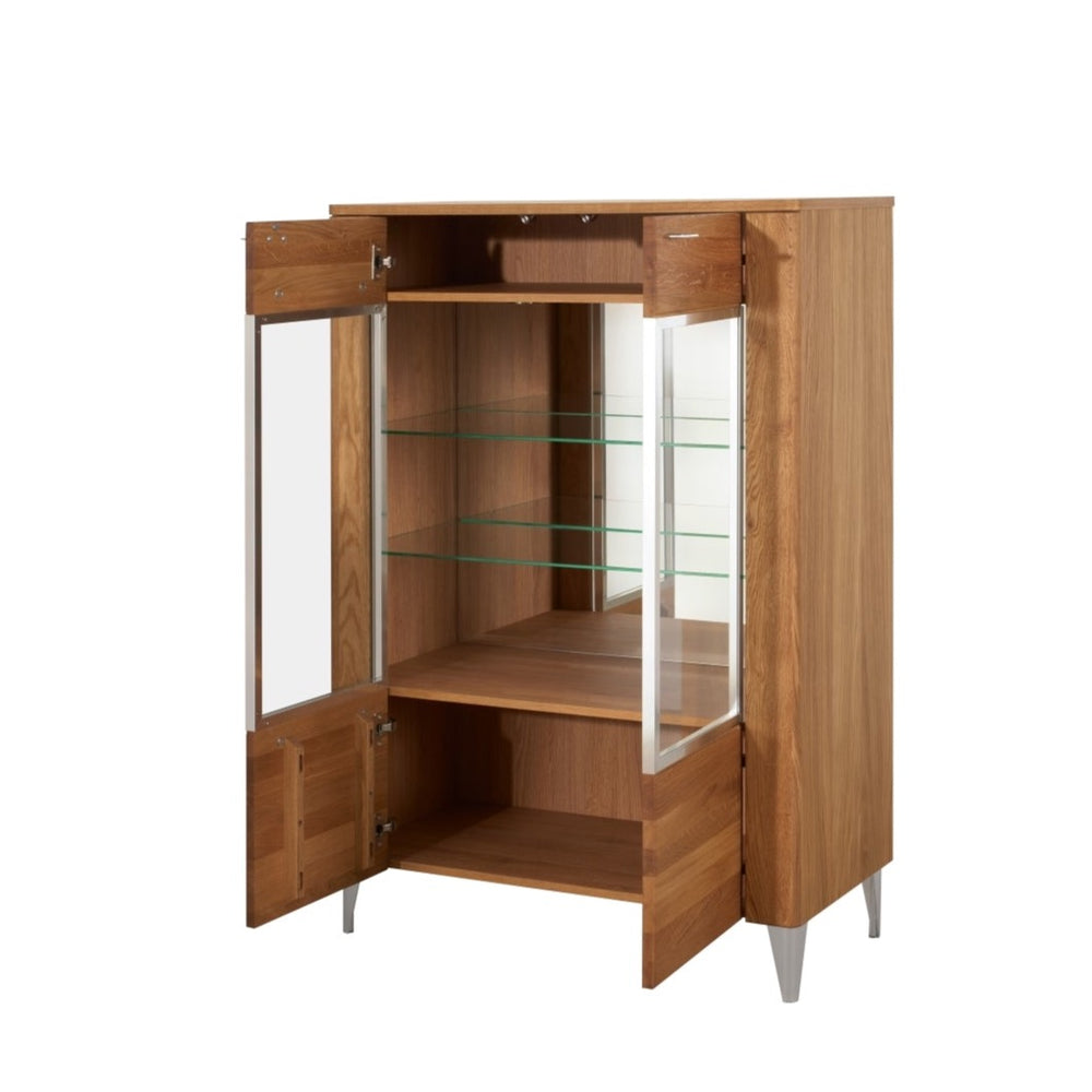 VESKOR Vitrine en chêne massif de la collection Latina. Meubles nordiques au design moderne.