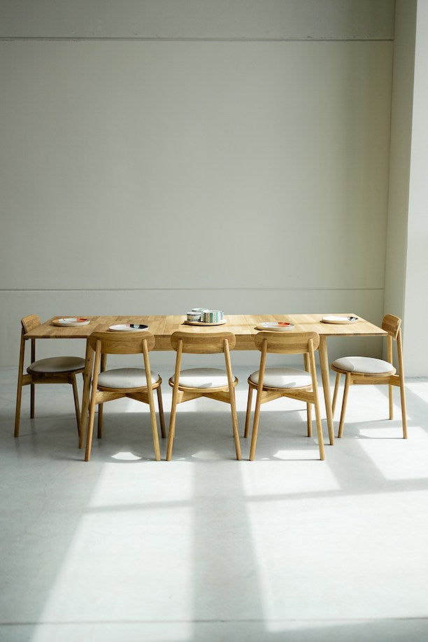 VESKOR grande table de salle à manger en bois massif de chêne durable