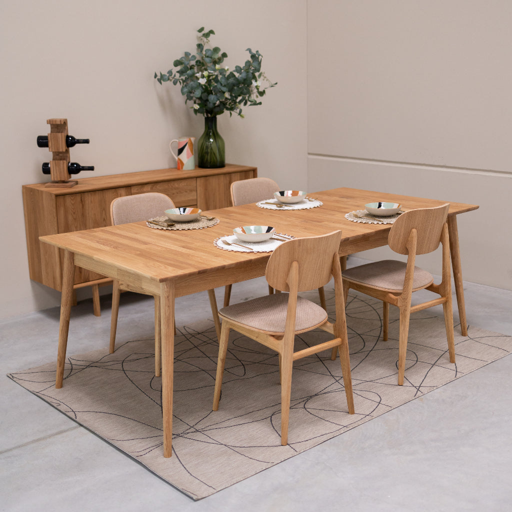 Mobel.store table de salle à manger moderne à rallonge en bois massif durable 