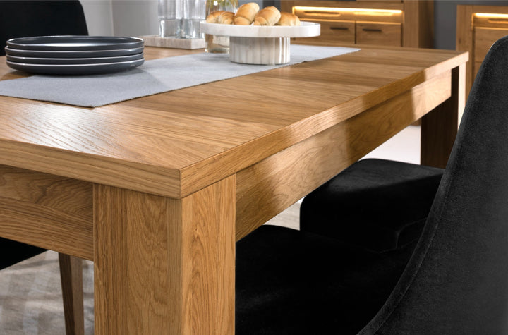 Table de salle à manger à rallonge en chêne miel VELVET 40, 160-250x90x78 cm | VESKOR