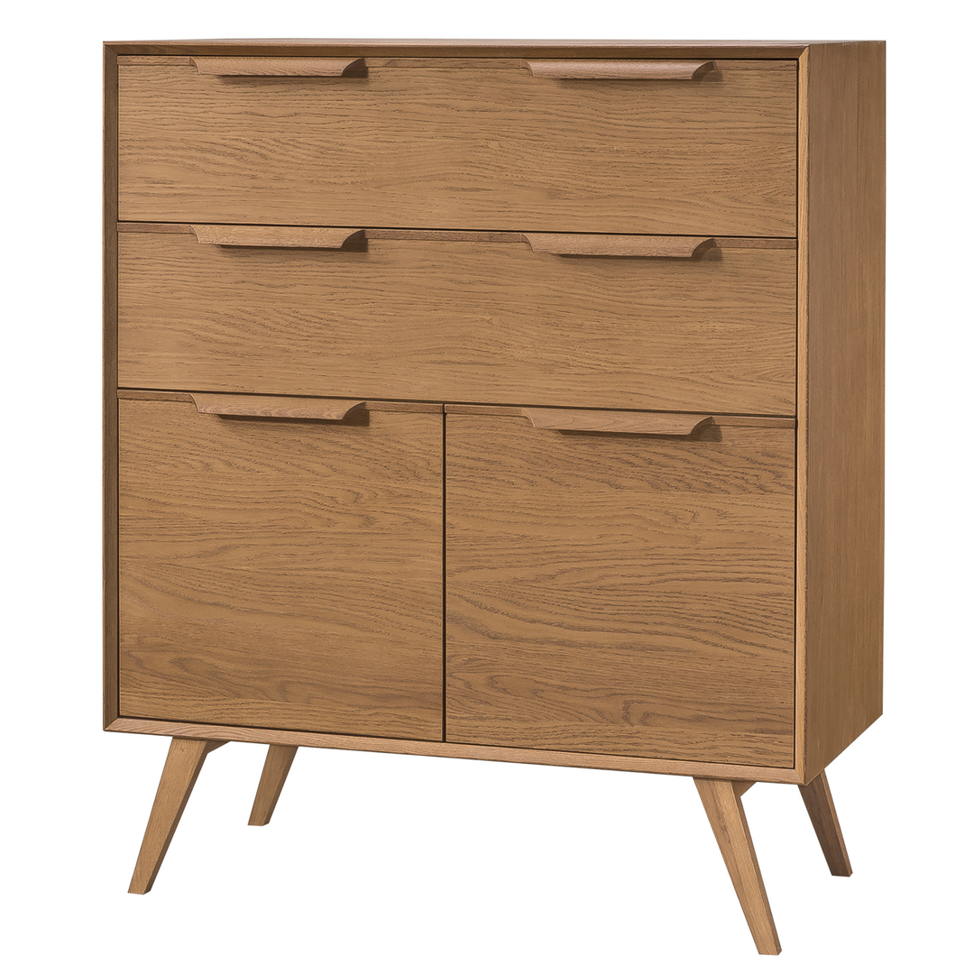 Commode rustique en chêne LEO 15, 105×49,5×124,6 cm | VESKOR