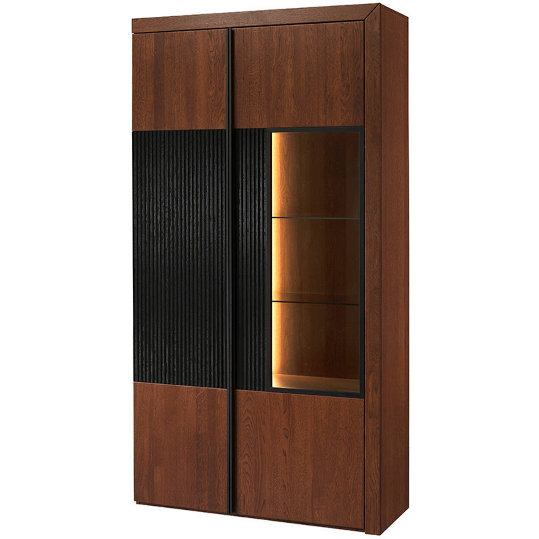 Vitrine en chêne PARIS 12, 42x202x106 cm | VESKOR