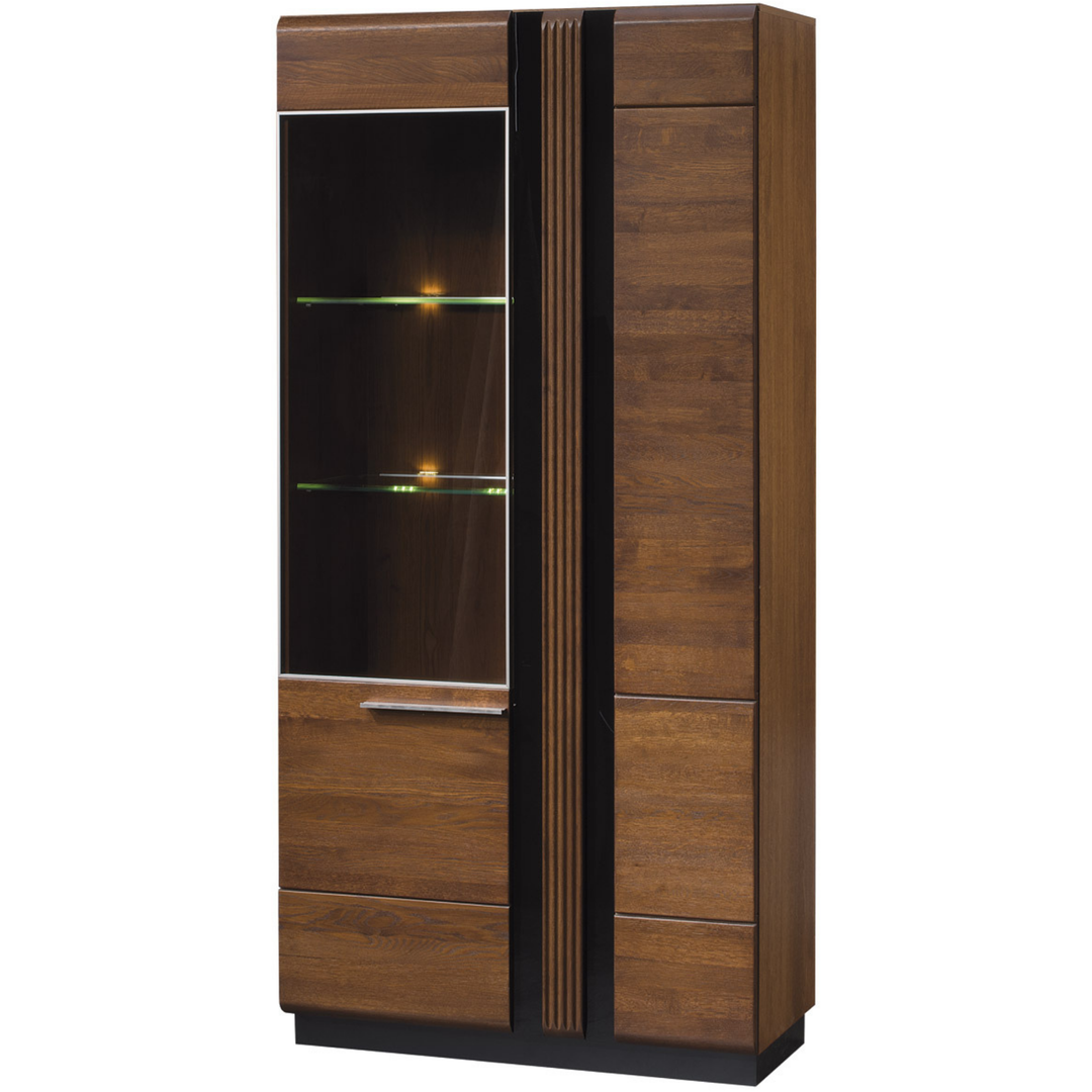 Vitrine en chêne PORTI 12, 95x198x42 cm | VESKOR