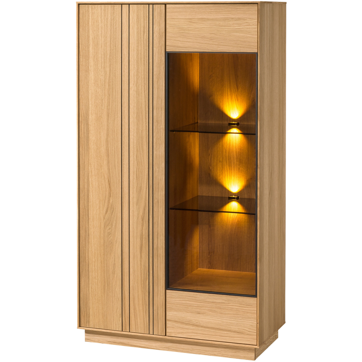 Vitrine en chêne miel JOIN 15, 80×40×144 cm | VESKOR