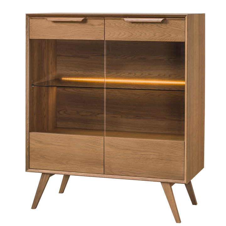 Vitrine en chêne rustique LEO 16, 105×124,6×49,5 cm | VESKOR