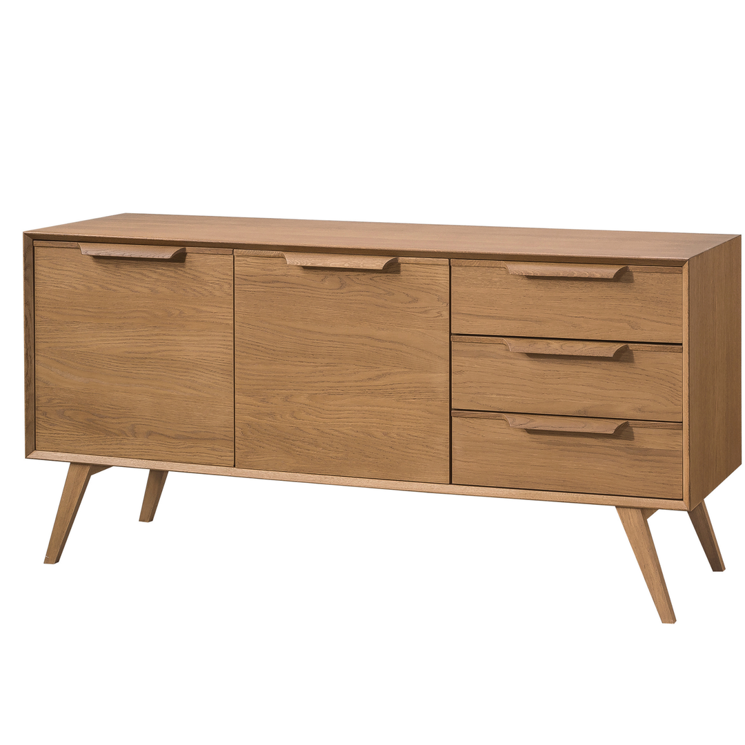 Meuble TV en chêne rustique LEO 24, 155,5x76x49,5 cm | VESKOR