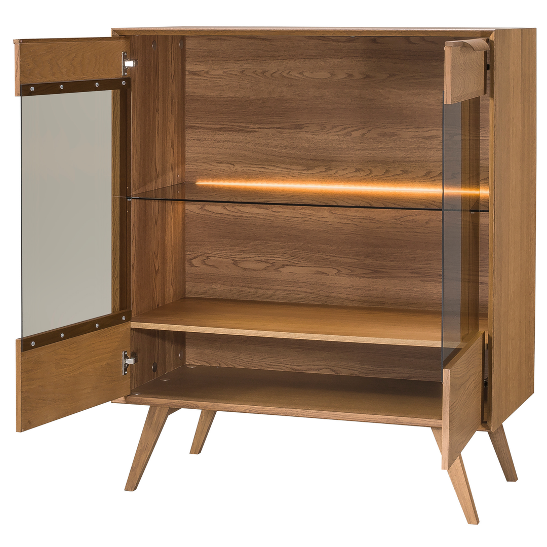 Vitrine en chêne rustique LEO 16, 105×124,6×49,5 cm | VESKOR