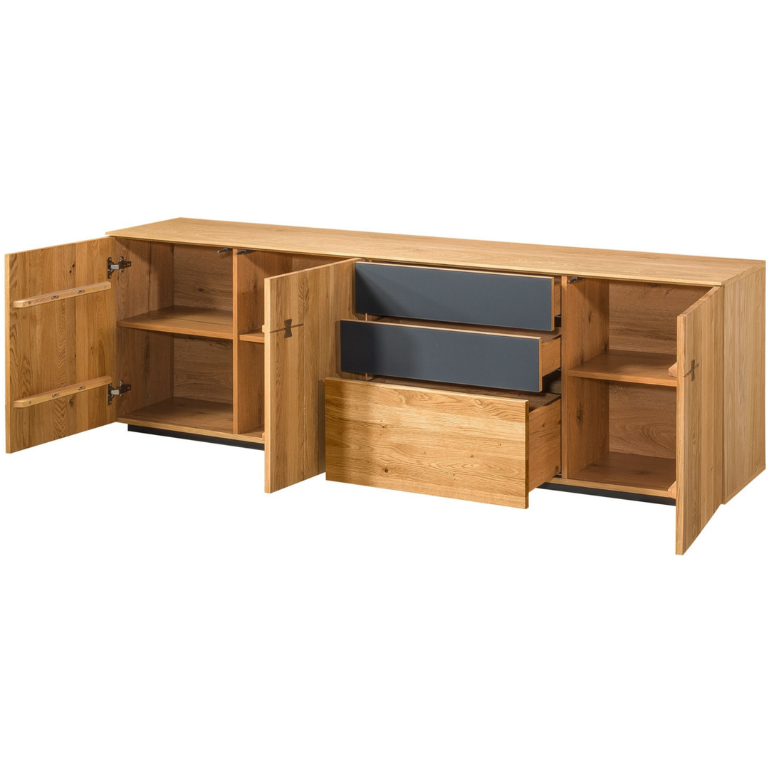 Meuble TV en chêne MINURA 25, 195×40×62 cm | VESKOR