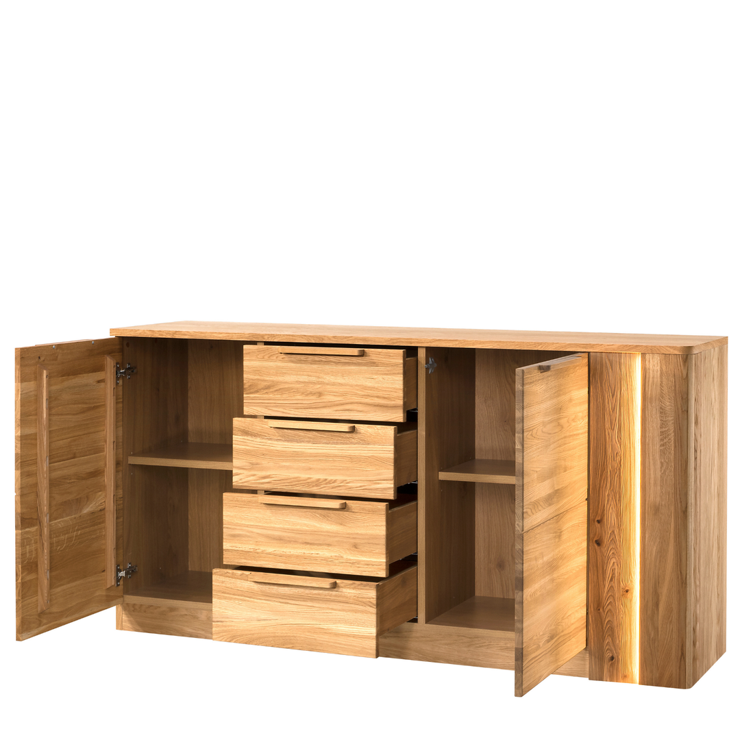 Commode en chêne miel LONDON 46, 180X92X43 cm | VESKOR
