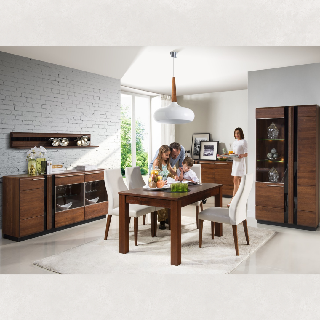 Vitrine en chêne PORTI 12, 95x198x42 cm | VESKOR