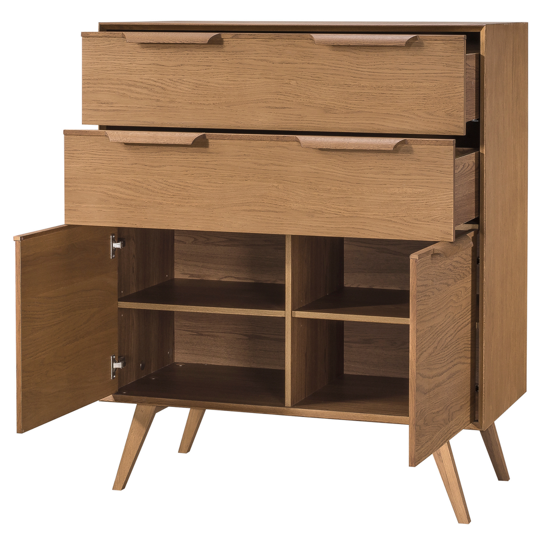 Commode rustique en chêne LEO 15, 105×49,5×124,6 cm | VESKOR