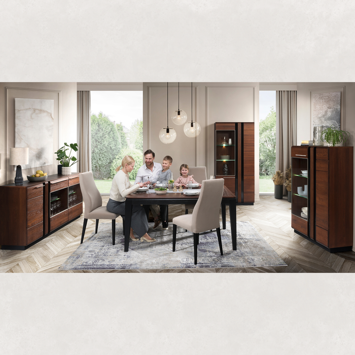 Vitrine en chêne PORTI 10, 66x198x42 cm | VESKOR