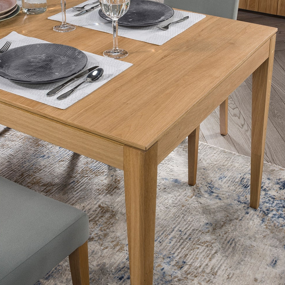 Table de salle à manger en chêne MINURA 40, 160-240x90x76 cm | VESKOR