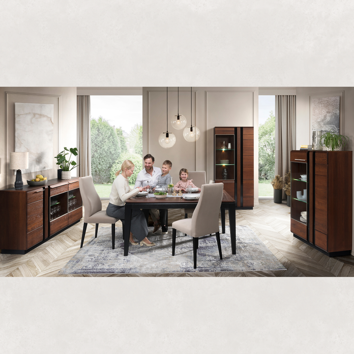 Vitrine en chêne PORTI 12, 95x198x42 cm | VESKOR