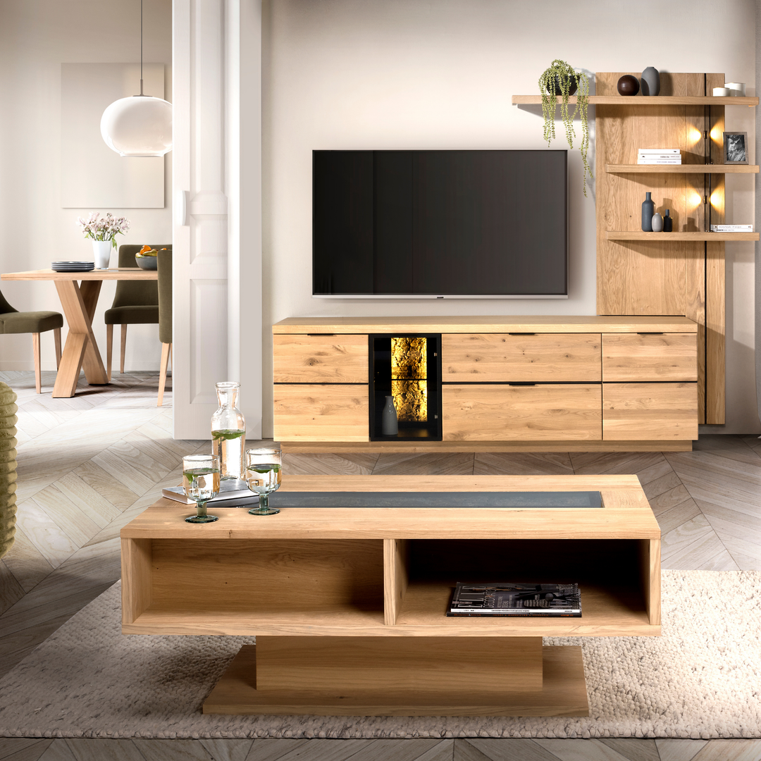 Table basse en chêne NAPOLI 41, 115×42×65 cm | VESKOR