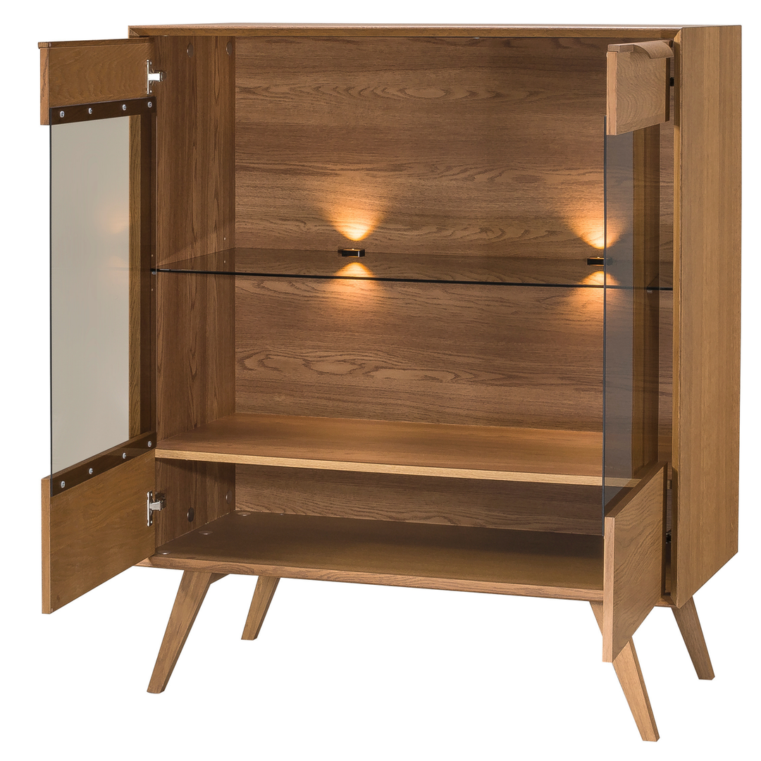 Vitrine en chêne rustique LEO 16, 105×124,6×49,5 cm | VESKOR