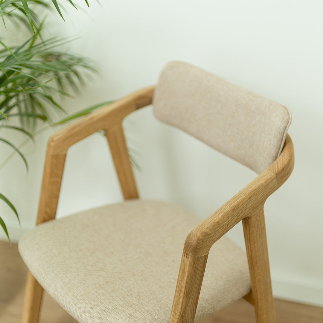 Lot de 2 ou 4 chaises de salle à manger rembourrées en chêne massif Soho | VESKOR