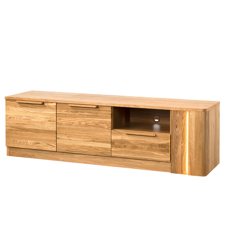 Meuble TV en chêne massif miel LONDON 25, 180x52x43 cm