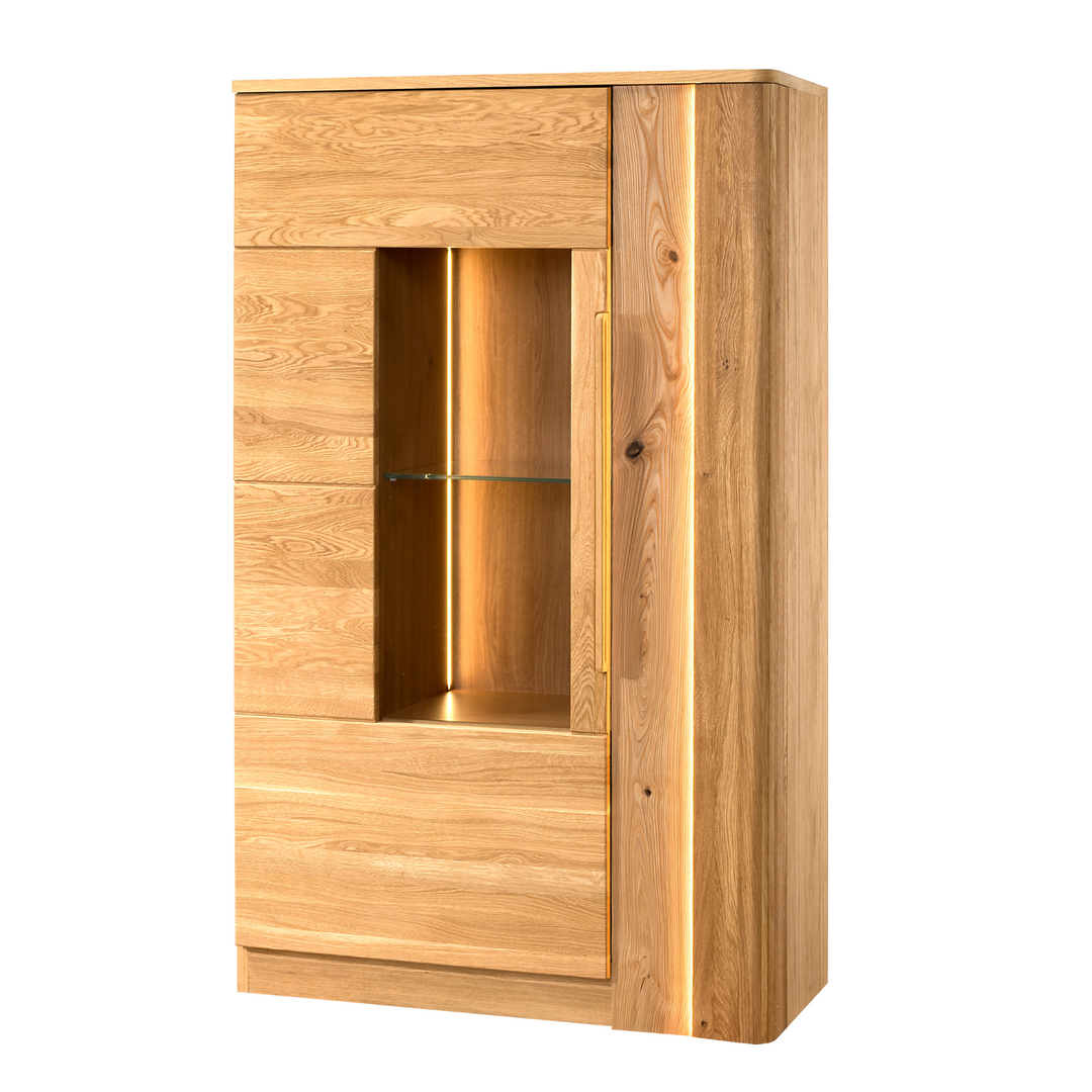 Vitrine en chêne miel LONDON 15, 98×161×43 cm | VESKOR