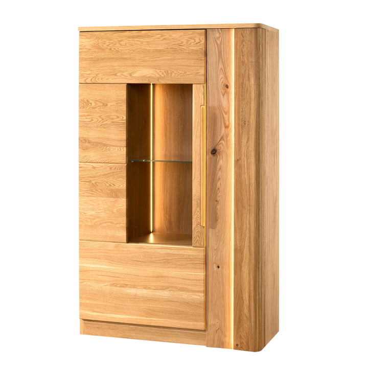 Vitrine en chêne miel LONDON 15, 98×161×43 cm | VESKOR