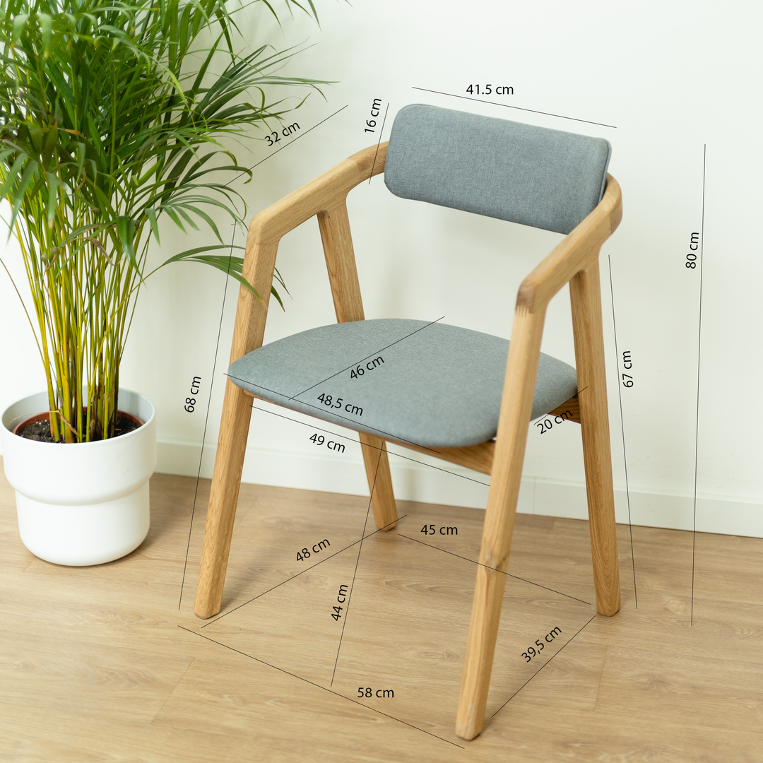 Lot de 2 ou 4 chaises de salle à manger rembourrées en chêne massif Soho | VESKOR