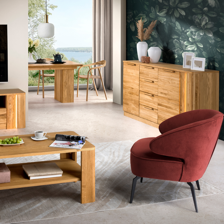 Commode en chêne miel LONDON 46, 180X92X43 cm | VESKOR