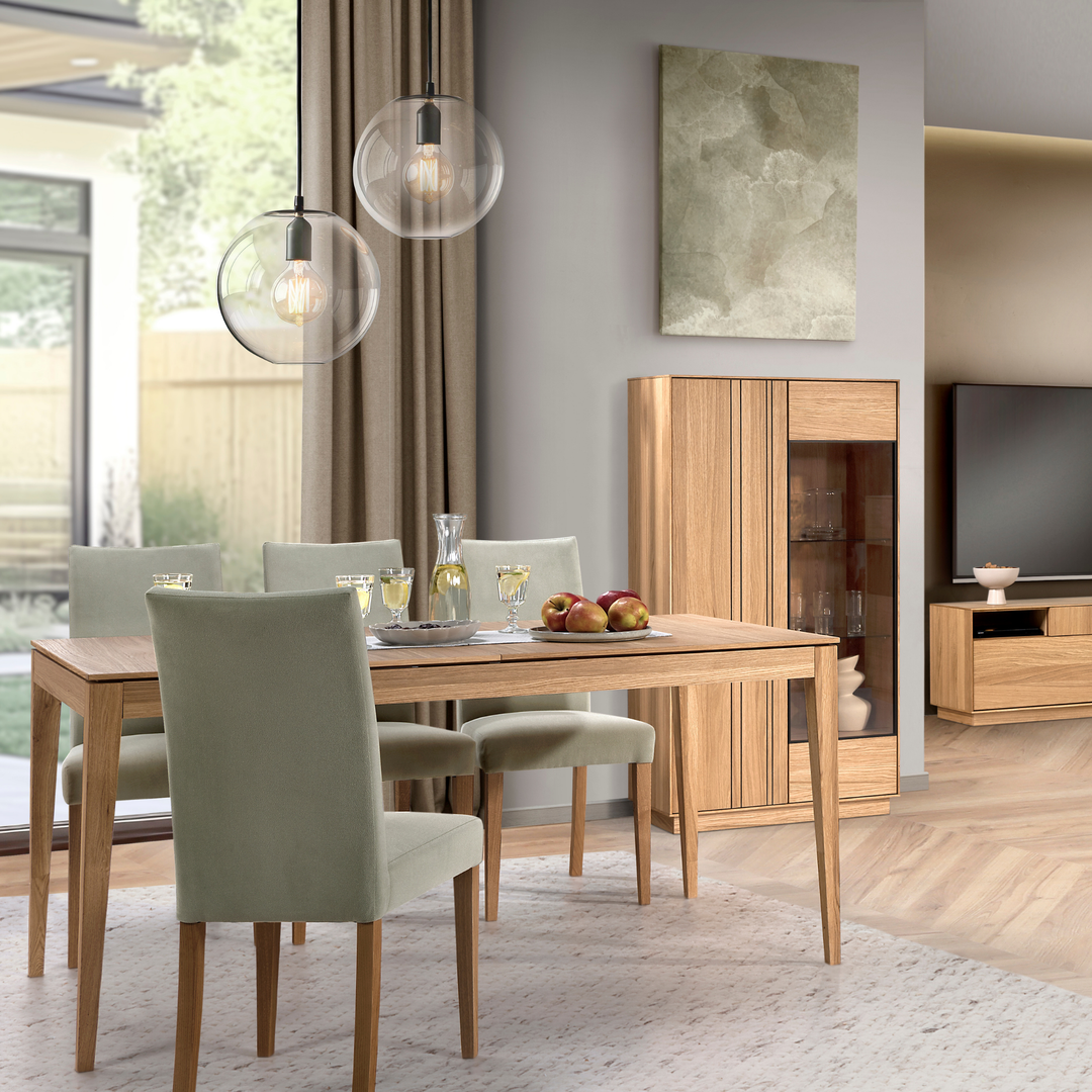 Vitrine en chêne miel JOIN 15, 80×40×144 cm | VESKOR