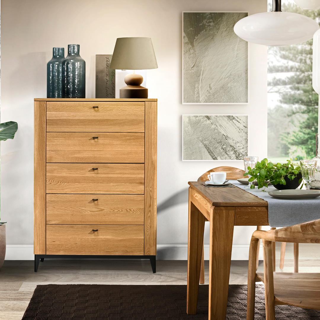 Commode en chêne OPORTO 75, 90x128x42 cm | VESKOR