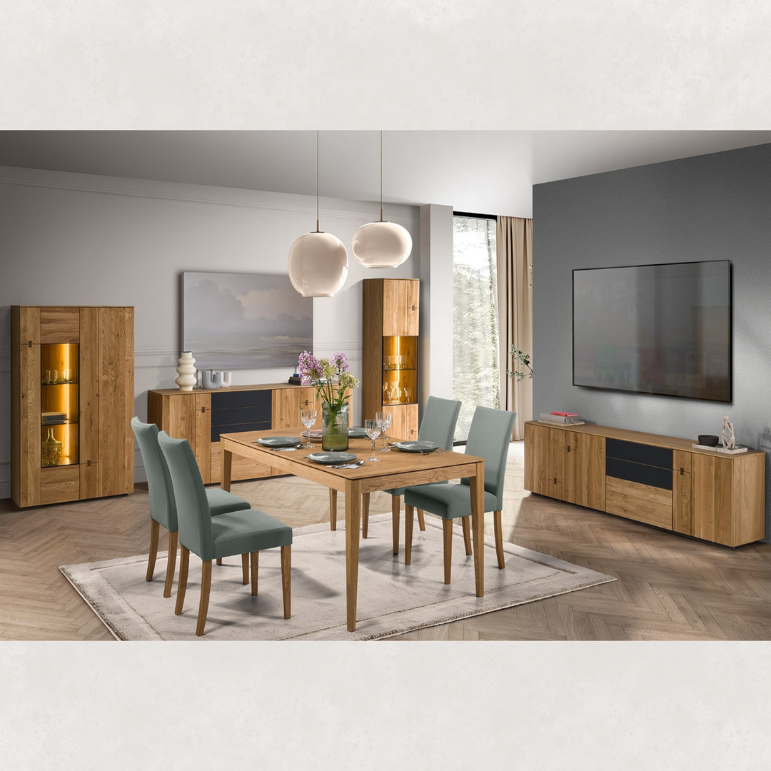 Meuble TV en chêne MINURA 25, 195×40×62 cm | VESKOR