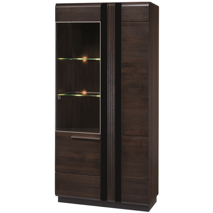 Vitrine en chêne PORTI 12, 95x198x42 cm | VESKOR