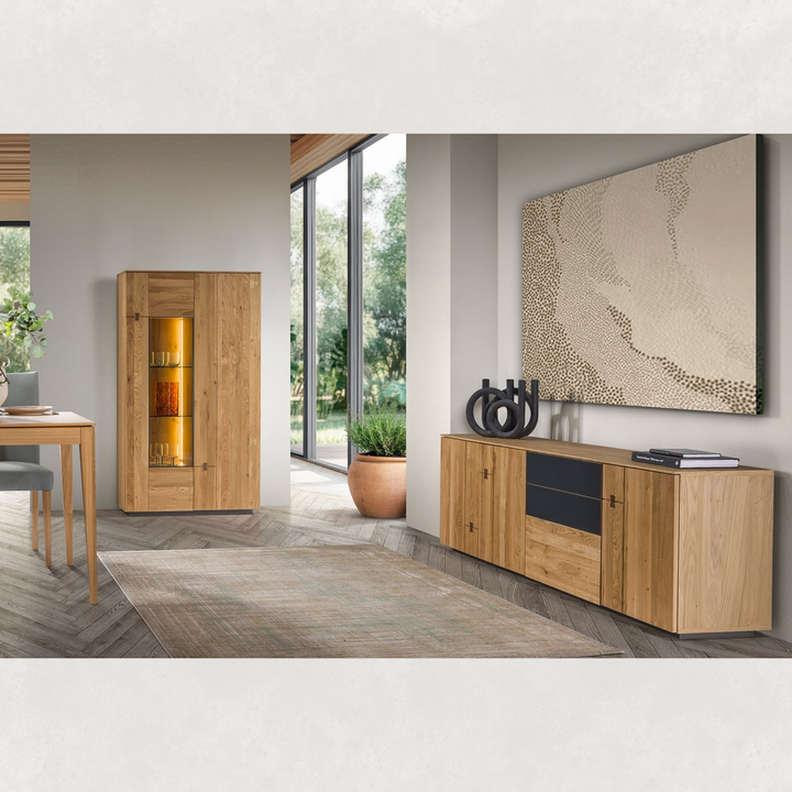 Vitrine en chêne MINURA 10, 45×40×190 cm | VESKOR