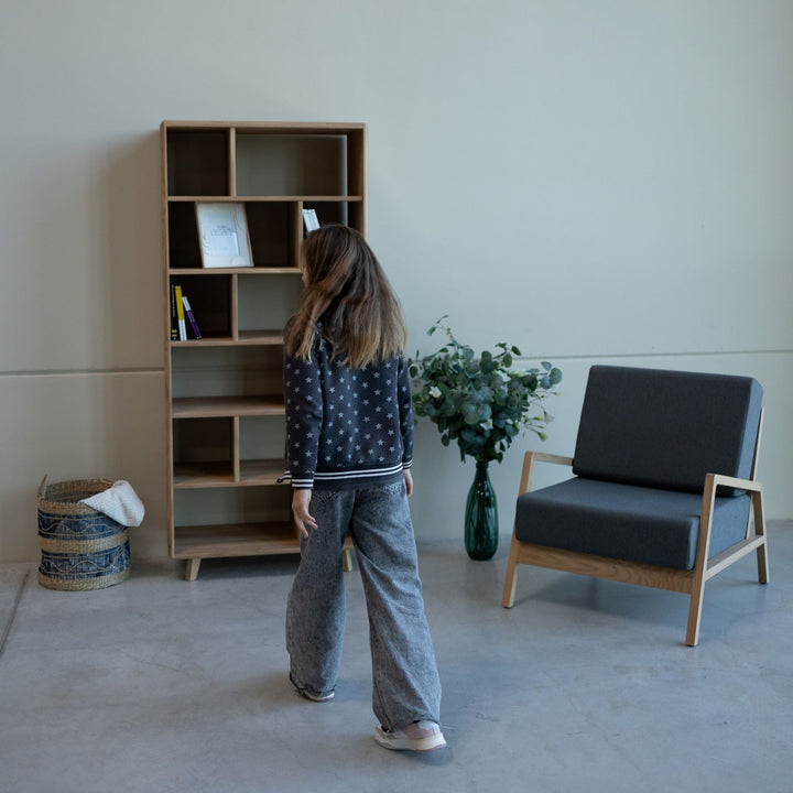 Bibliothèque en bois massif SUÈDE 1, 80 x 42 x 180 cm. | VESKOR