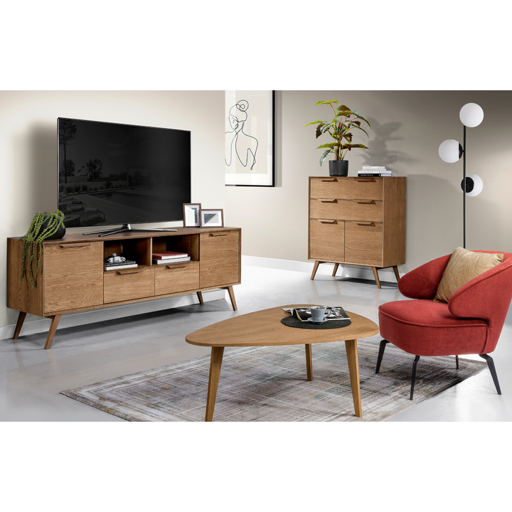 Commode rustique en chêne LEO 12, 105×49,5×100,7 cm | VESKOR