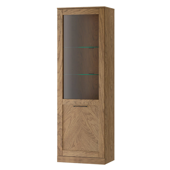 Vitrine rustique en chêne huilé COZY 10, 65×198×42 cm | VESKOR