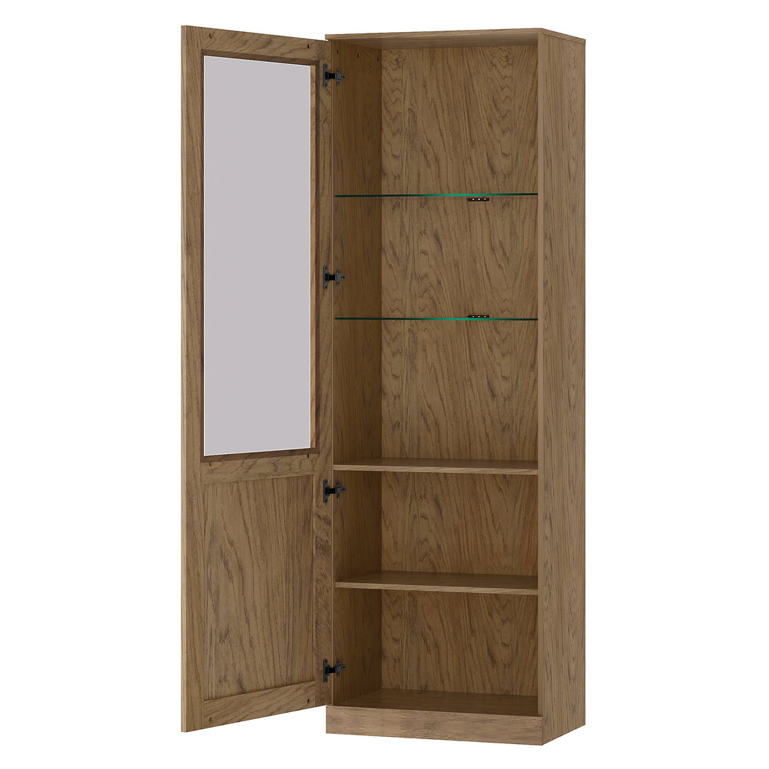 Vitrine rustique en chêne huilé COZY 10, 65×198×42 cm | VESKOR